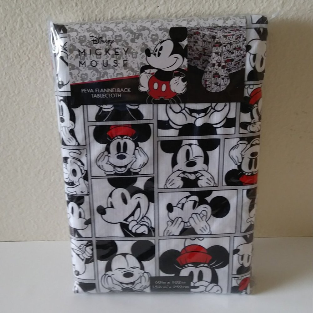 SOLD SOLD SOLD Disney Mickey Minnie Mouse FLANNEL BACK Tablecloth - Picture 9 of 16